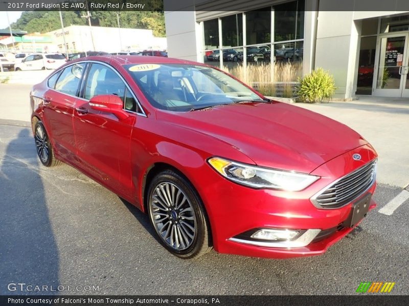 Ruby Red / Ebony 2017 Ford Fusion SE AWD