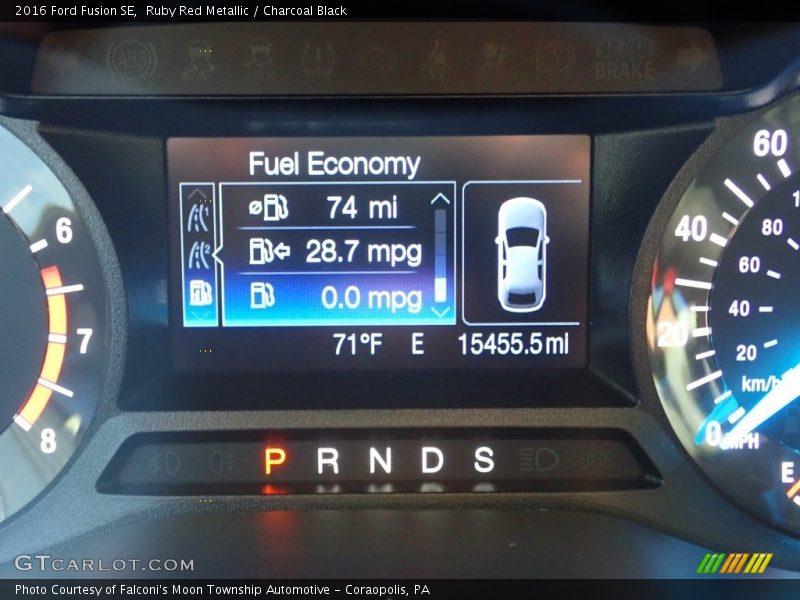 Ruby Red Metallic / Charcoal Black 2016 Ford Fusion SE