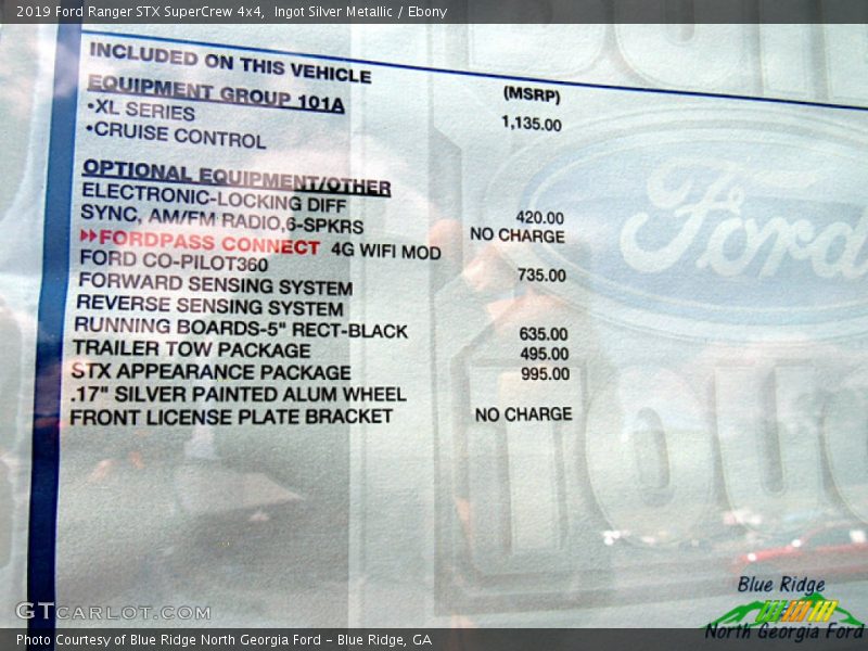 Ingot Silver Metallic / Ebony 2019 Ford Ranger STX SuperCrew 4x4