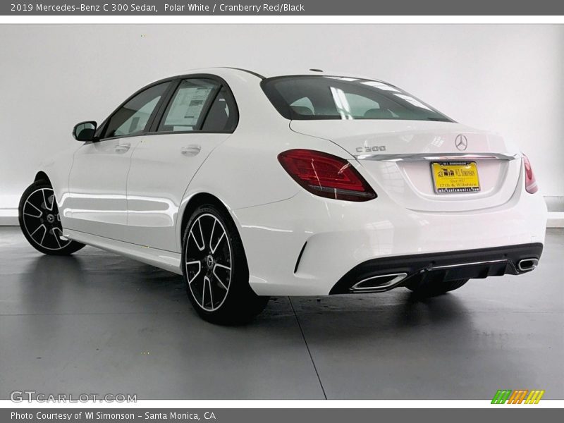 Polar White / Cranberry Red/Black 2019 Mercedes-Benz C 300 Sedan