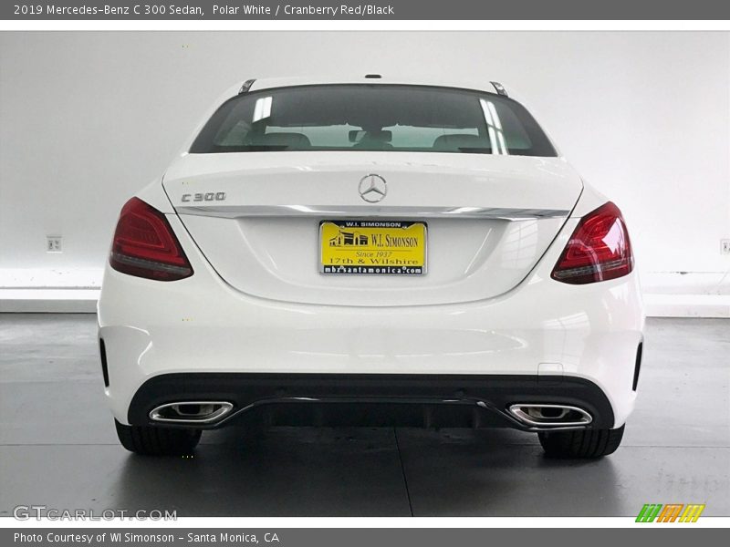 Polar White / Cranberry Red/Black 2019 Mercedes-Benz C 300 Sedan