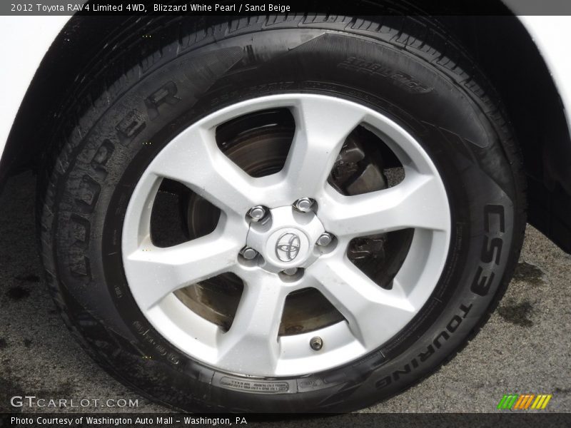Blizzard White Pearl / Sand Beige 2012 Toyota RAV4 Limited 4WD
