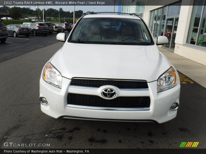 Blizzard White Pearl / Sand Beige 2012 Toyota RAV4 Limited 4WD