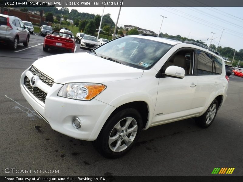 Blizzard White Pearl / Sand Beige 2012 Toyota RAV4 Limited 4WD