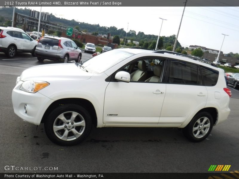 Blizzard White Pearl / Sand Beige 2012 Toyota RAV4 Limited 4WD