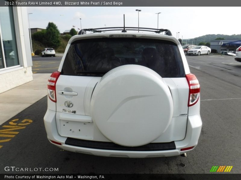 Blizzard White Pearl / Sand Beige 2012 Toyota RAV4 Limited 4WD