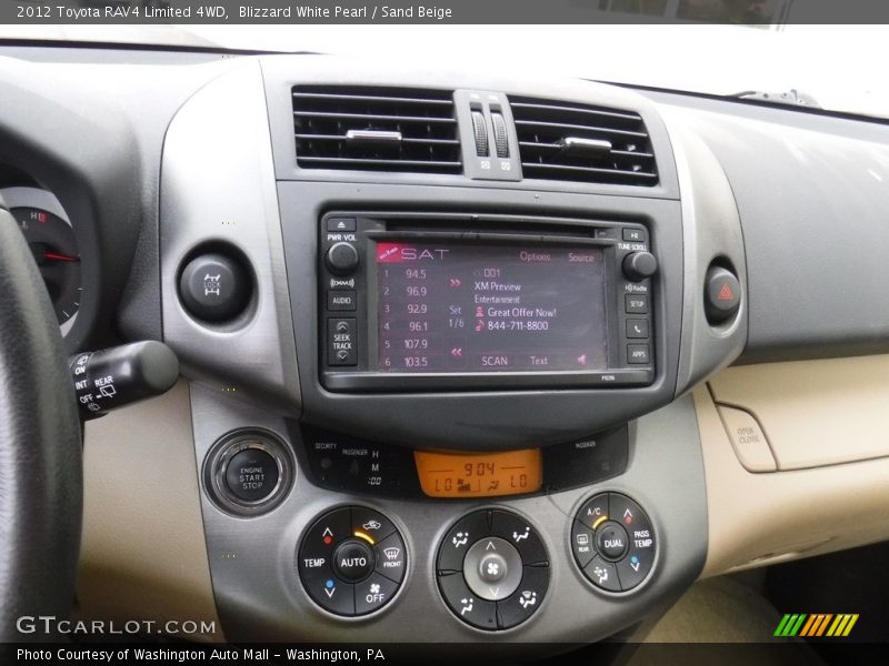 Blizzard White Pearl / Sand Beige 2012 Toyota RAV4 Limited 4WD