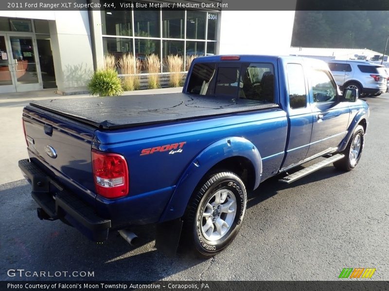 Vista Blue Metallic / Medium Dark Flint 2011 Ford Ranger XLT SuperCab 4x4