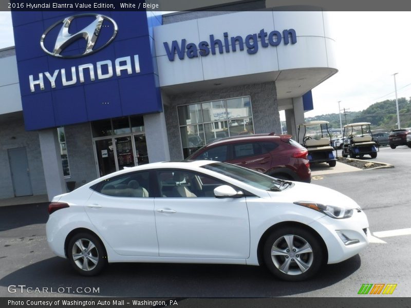 White / Beige 2016 Hyundai Elantra Value Edition