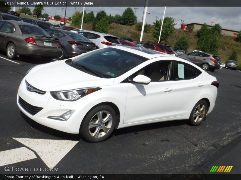 White / Beige 2016 Hyundai Elantra Value Edition