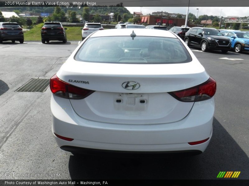 White / Beige 2016 Hyundai Elantra Value Edition