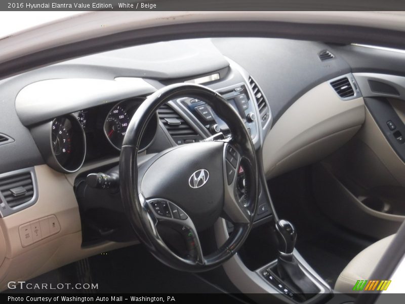 White / Beige 2016 Hyundai Elantra Value Edition