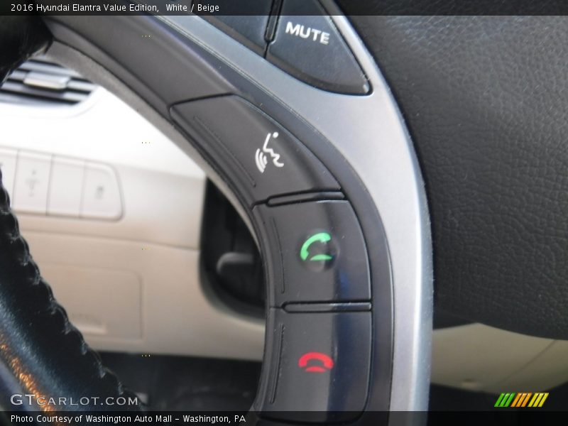 White / Beige 2016 Hyundai Elantra Value Edition