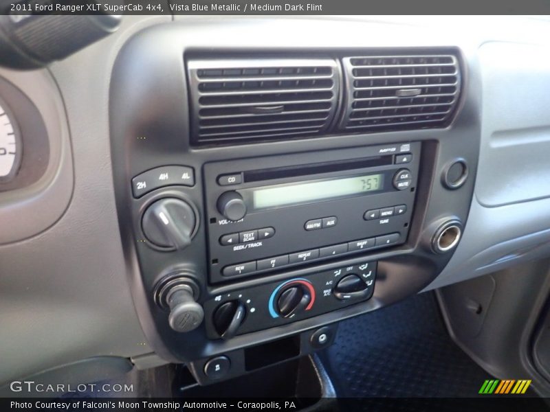 Vista Blue Metallic / Medium Dark Flint 2011 Ford Ranger XLT SuperCab 4x4