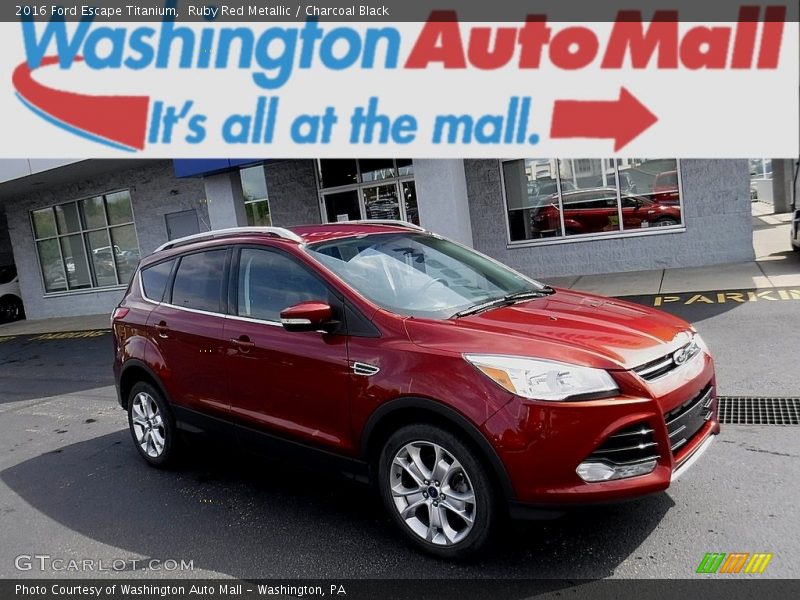 Ruby Red Metallic / Charcoal Black 2016 Ford Escape Titanium