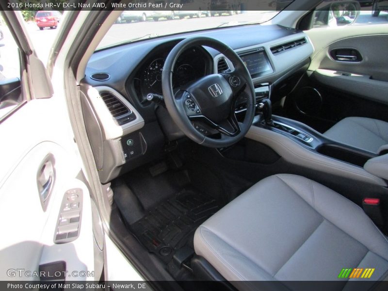 White Orchid Pearl / Gray 2016 Honda HR-V EX-L Navi AWD