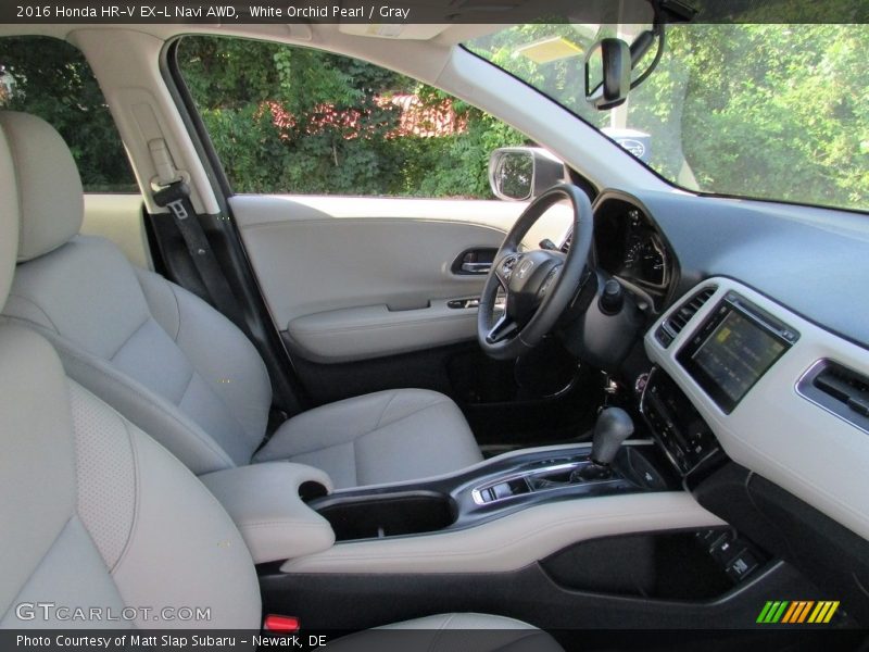 White Orchid Pearl / Gray 2016 Honda HR-V EX-L Navi AWD