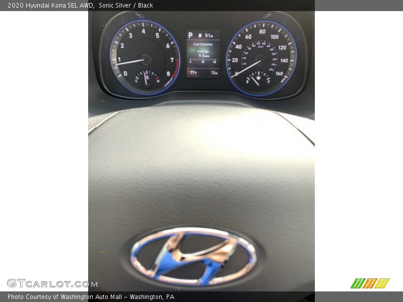 Sonic Silver / Black 2020 Hyundai Kona SEL AWD