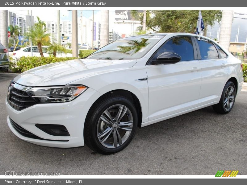 Pure White / Storm Gray 2019 Volkswagen Jetta R-Line