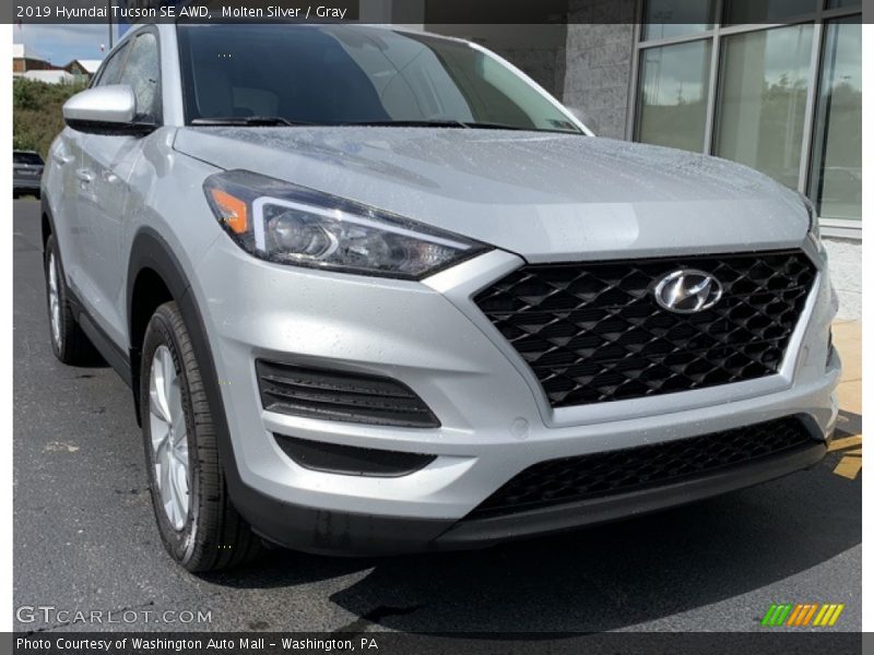 Molten Silver / Gray 2019 Hyundai Tucson SE AWD