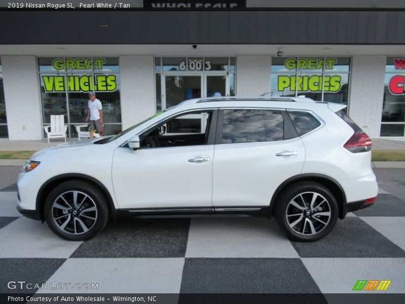 Pearl White / Tan 2019 Nissan Rogue SL