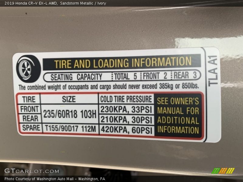 Sandstorm Metallic / Ivory 2019 Honda CR-V EX-L AWD