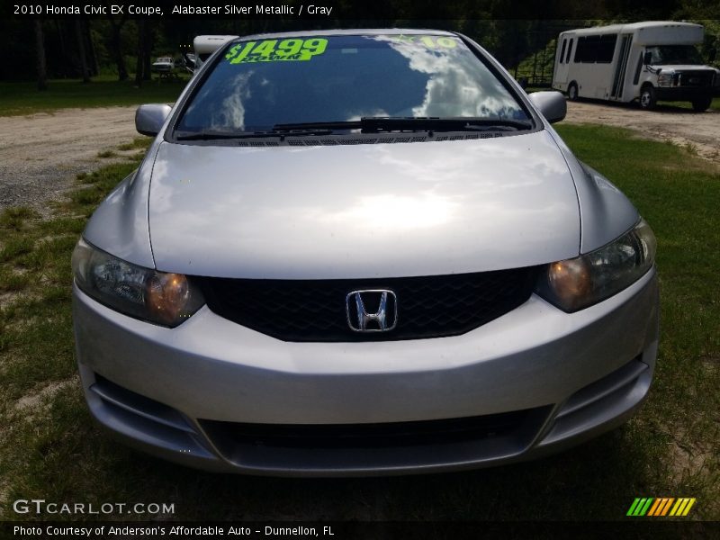 Alabaster Silver Metallic / Gray 2010 Honda Civic EX Coupe