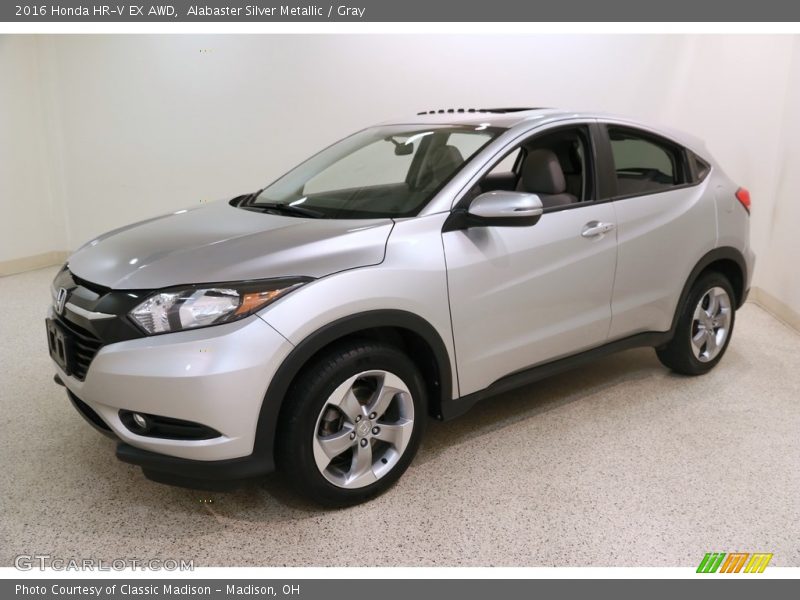 Alabaster Silver Metallic / Gray 2016 Honda HR-V EX AWD