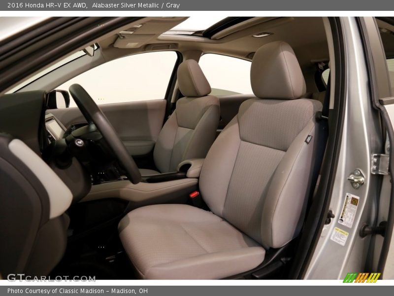 Alabaster Silver Metallic / Gray 2016 Honda HR-V EX AWD