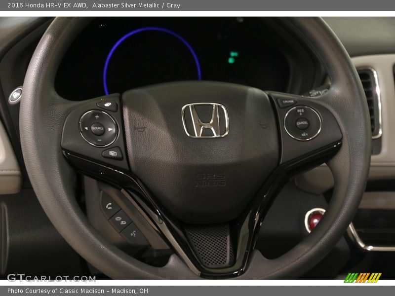 Alabaster Silver Metallic / Gray 2016 Honda HR-V EX AWD
