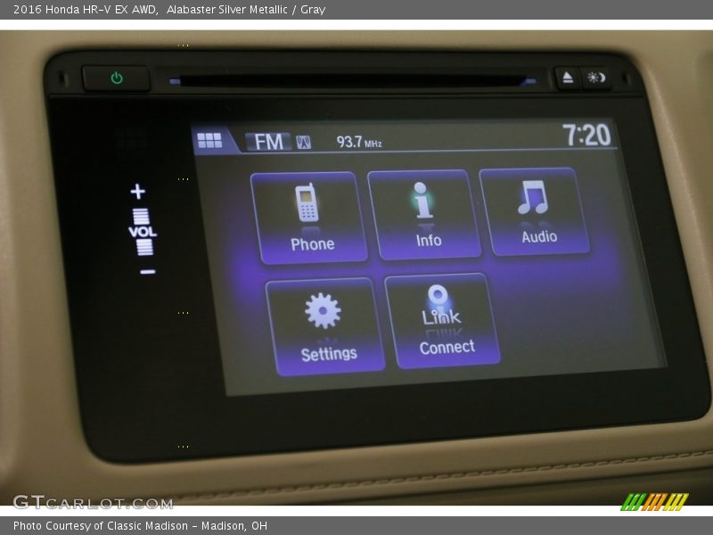 Alabaster Silver Metallic / Gray 2016 Honda HR-V EX AWD