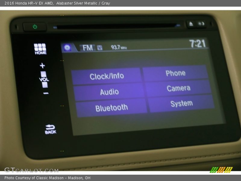 Alabaster Silver Metallic / Gray 2016 Honda HR-V EX AWD