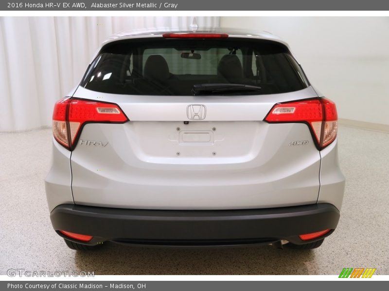Alabaster Silver Metallic / Gray 2016 Honda HR-V EX AWD