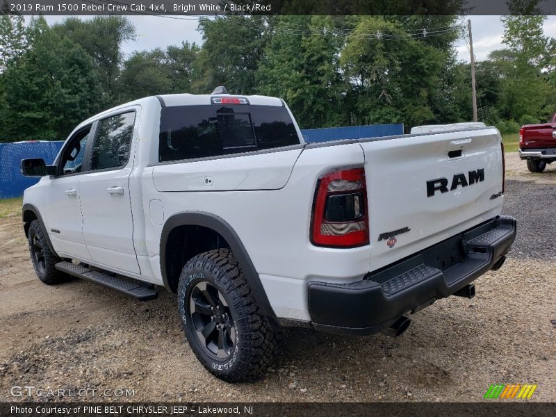 Bright White / Black/Red 2019 Ram 1500 Rebel Crew Cab 4x4