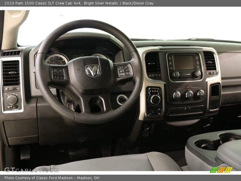 Bright Silver Metallic / Black/Diesel Gray 2019 Ram 1500 Classic SLT Crew Cab 4x4