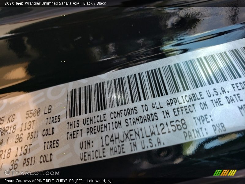 Black / Black 2020 Jeep Wrangler Unlimited Sahara 4x4