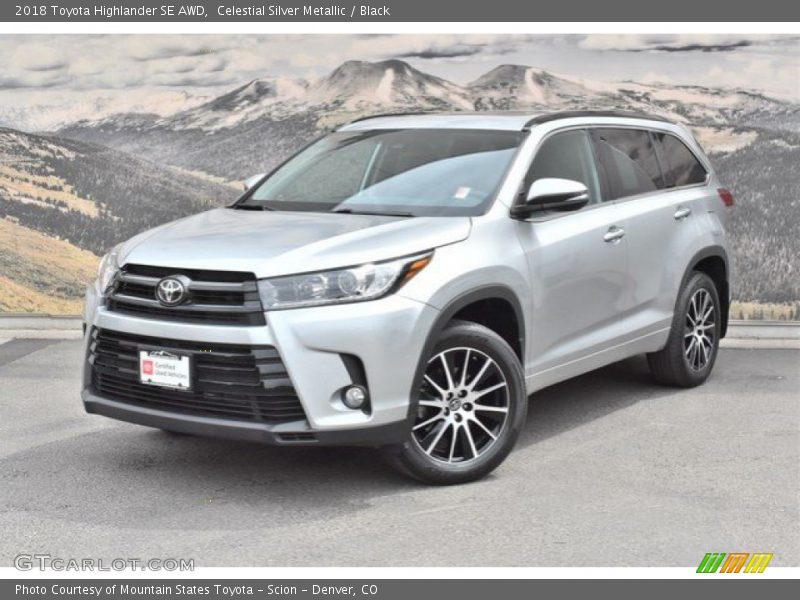 Celestial Silver Metallic / Black 2018 Toyota Highlander SE AWD