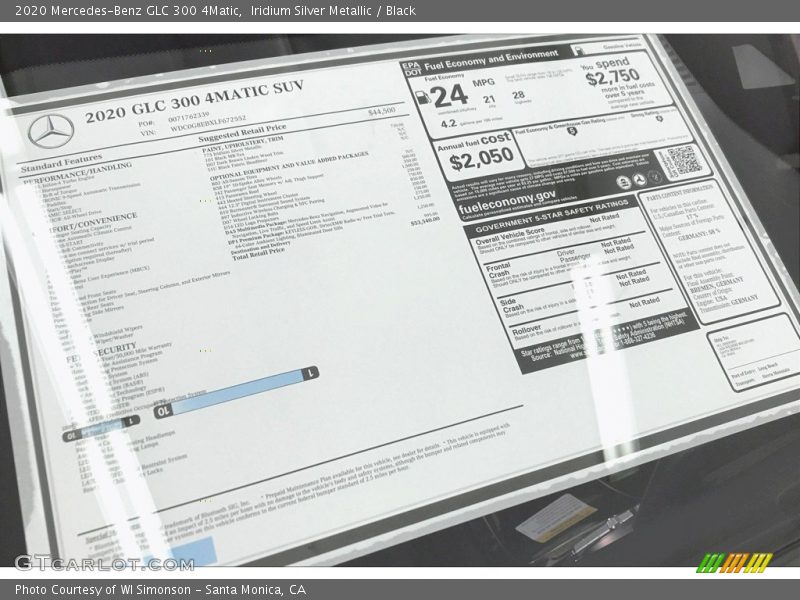 Iridium Silver Metallic / Black 2020 Mercedes-Benz GLC 300 4Matic