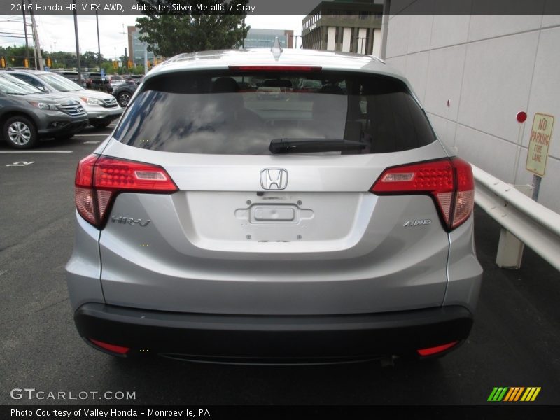 Alabaster Silver Metallic / Gray 2016 Honda HR-V EX AWD