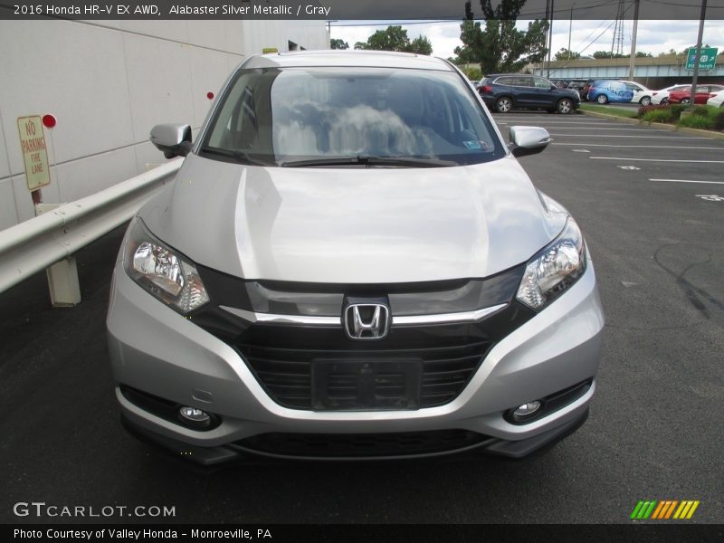 Alabaster Silver Metallic / Gray 2016 Honda HR-V EX AWD