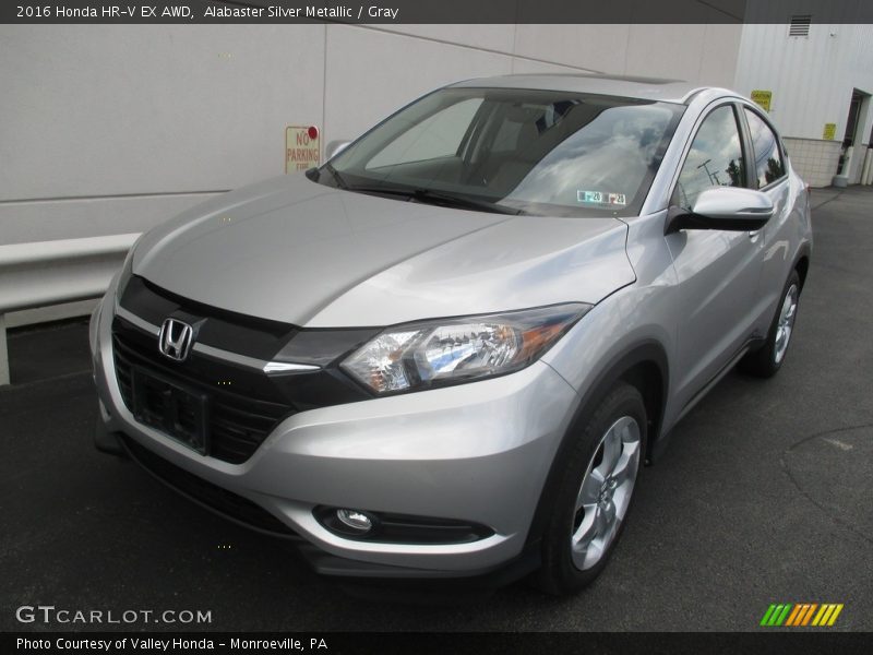 Alabaster Silver Metallic / Gray 2016 Honda HR-V EX AWD