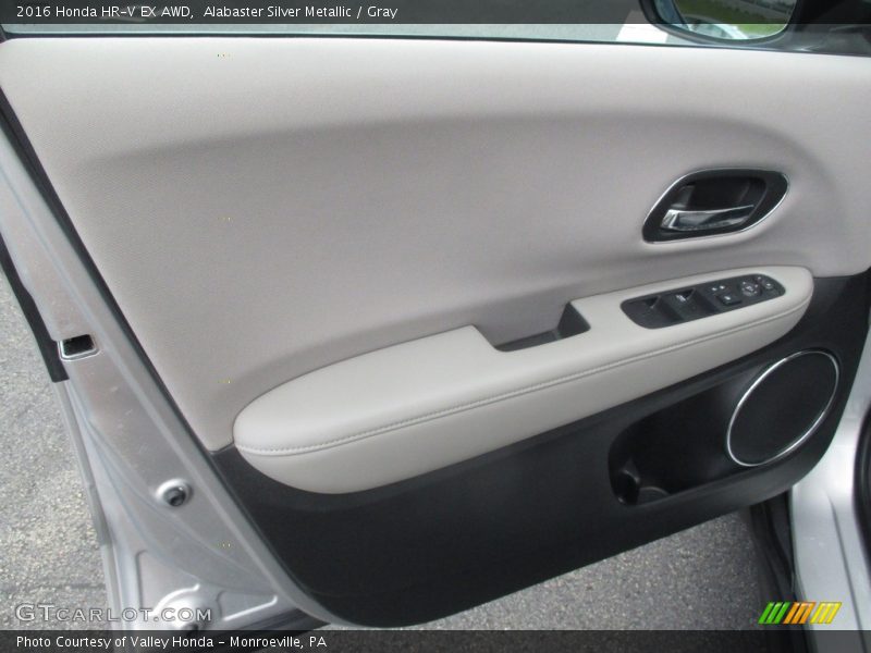 Alabaster Silver Metallic / Gray 2016 Honda HR-V EX AWD