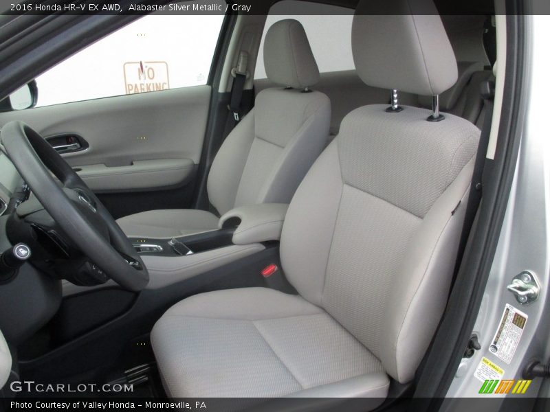Alabaster Silver Metallic / Gray 2016 Honda HR-V EX AWD