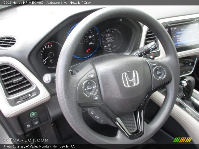 Alabaster Silver Metallic / Gray 2016 Honda HR-V EX AWD