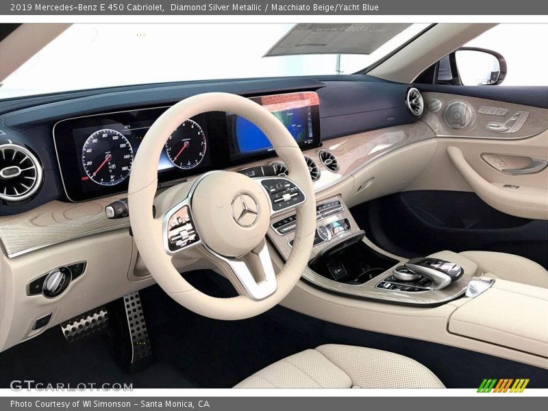 Diamond Silver Metallic / Macchiato Beige/Yacht Blue 2019 Mercedes-Benz E 450 Cabriolet