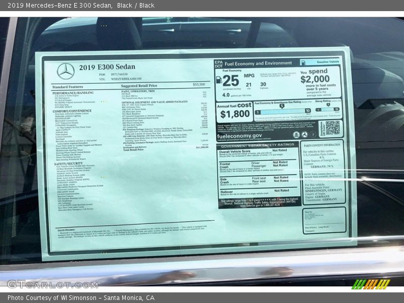 Black / Black 2019 Mercedes-Benz E 300 Sedan