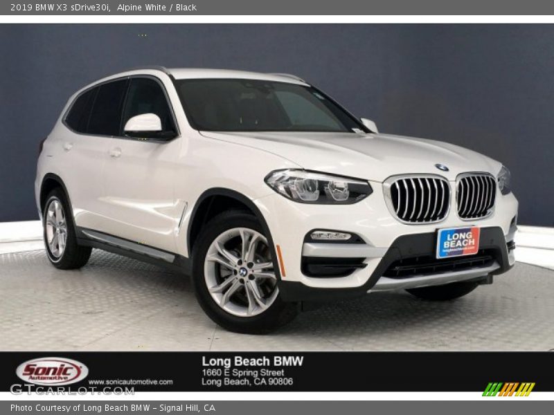 Alpine White / Black 2019 BMW X3 sDrive30i