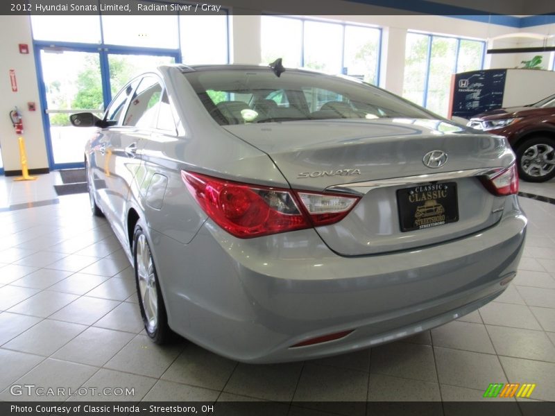 Radiant Silver / Gray 2012 Hyundai Sonata Limited