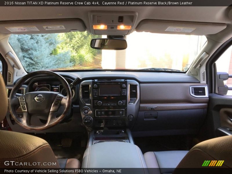 Cayenne Red / Platinum Reserve Black/Brown Leather 2016 Nissan TITAN XD Platinum Reserve Crew Cab 4x4