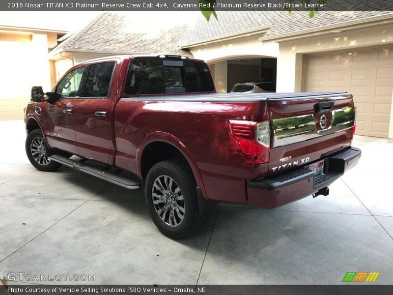 Cayenne Red / Platinum Reserve Black/Brown Leather 2016 Nissan TITAN XD Platinum Reserve Crew Cab 4x4